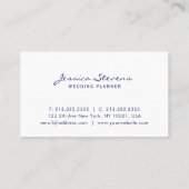 ネイビモダンーブルウォーター色抽象芸術背景 名刺 (裏面)