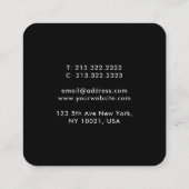 ネイビモダンーブルウォーター色抽象芸術 スクエア名刺 (裏面)