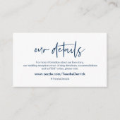 ネイビモダンーブルエレガンスカジュアルフォント、私たちの詳細 エンクロージャーカード (正面)