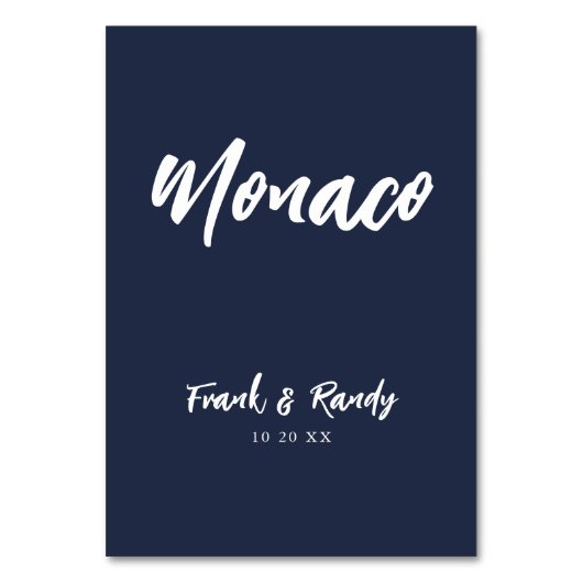 ネイビモダンーブルカスタムウェディングテーブル名 テーブルナンバー (正面)