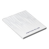 ネイビモダンーブルジオメトリックパタパーソナライズされたーン ノートパッド (アングル)