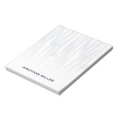 ネイビモダンーブルジオメトリックパタパーソナライズされたーン ノートパッド (回転)