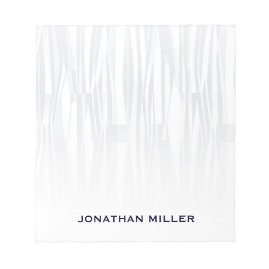 ネイビモダンーブルジオメトリックパタパーソナライズされたーン ノートパッド (正面)