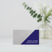 ネイビモダンーブルッフェイクシュ銀幾何学模様 名刺 (スタンド正面)