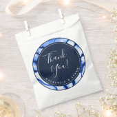 ネイビモダンーブルマーブル絞り染め結婚ズサンキューズ フェイバーバッグ (クリップ留めされた状態)