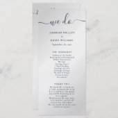 ネイビモダンーブルーとシルバーウィズ結婚 プログラム (正面/裏面)