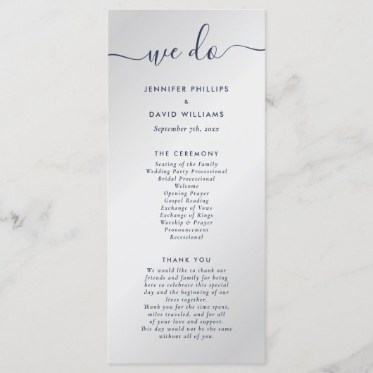 ネイビモダンーブルーとシルバーウィズ結婚 プログラム (正面)