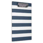 ネイビモダンーブルーとホワイトのはっきりしたストライプ クリップボード (右)