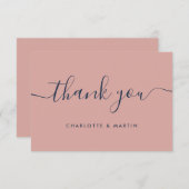 ネイビモダンーブルーと赤面結婚ズ サンキューカード (正面/裏面)