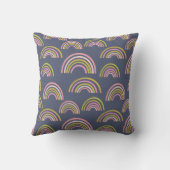 ネイビモダンーブルーのレインボーパターン クッション (裏面)