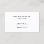 ネイビモダンーブルーの歯医者ロゴ 名刺 (裏面)