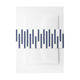 ネイビモダンーブルーの白いジオメトリック線のパターン 招待状ベリーバンド