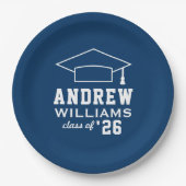 ネイビモダンーブルーカスタム卒業党 ペーパープレート (正面)