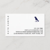 ネイビモダンーブルーコピーライターパーソナルブランドバード 名刺 (裏面)