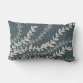 ネイビモダンーブルーシンプル葉植物学 ランバークッション (裏面)