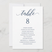 ネイビモダンーブルースクリプトテーブル番号座席表 招待状 (裏面)