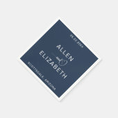 ネイビモダンーブルースタイリッシュ結婚ズ スタンダードカクテルナプキン (角)