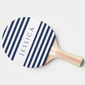 ネイビモダンーブルーストライプの名前をカスタムする 卓球ラケット (横)
