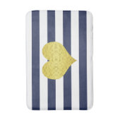 ネイビモダンーブルーストライプズのパターン名 バスマット (正面縦)