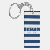 ネイビモダンーブルーストライプ,ホームスウィートホーム キーホルダー (正面左)