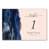 ネイビモダンーブルーバラ金ゴールドアゲート赤面結婚ズ テーブルナンバー (正面)