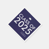 ネイビモダンーブルーパーソナライズされた卒業党 スタンダードカクテルナプキン (角)