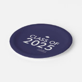 ネイビモダンーブルーパーソナライズされた卒業党 ペーパープレート (アングル)