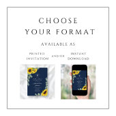 ネイビモダンーブルーフローラ第一聖餐式 招待状