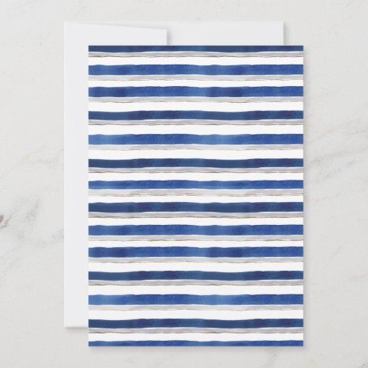 ネイビモダンーブルーフローラ金ゴールドフレ結婚ーム 招待状 (裏面)