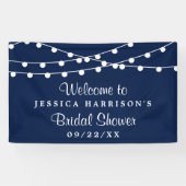 ネイビモダンーブルーブライダルシャワーのストリングライト 横断幕 (横)