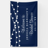 ネイビモダンーブルーブライダルシャワーのストリングライト 横断幕 (縦)