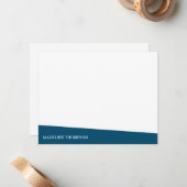 ネイビモダンーブルー傾斜スラブタイポグラフィ ノートカード (正面/裏面インサイチュ)