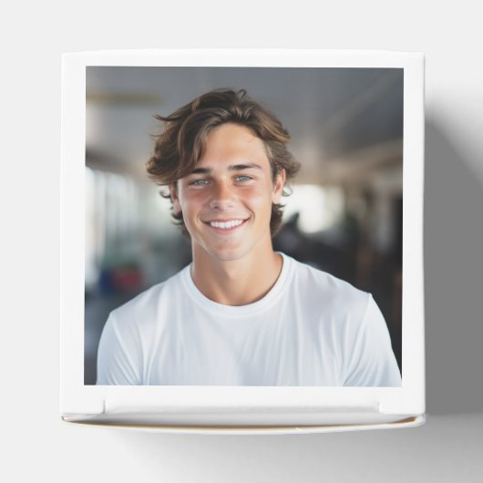 ネイビモダンーブルー写真卒業パーティー フェイバーボックス (上部)