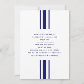 ネイビモダンーブルー写真卒業 案内状 (裏面)