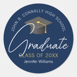 ネイビモダンーブルー卒カスタム業卒業会 ラウンドシール