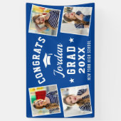 ネイビモダンーブルー卒業クラス2024 4 PHOTO 横断幕 (縦)