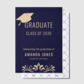 ネイビモダンーブルー卒業パーティー招待状 ベラム紙招待状 (オフセット (招待状))