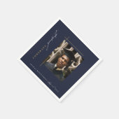 ネイビモダンーブルー卒業パーティー スタンダードカクテルナプキン (角)