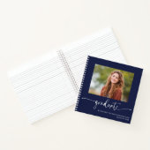 ネイビモダンーブルー卒業記念写真付きゲストブック ノートブック (内部)