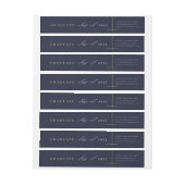 ネイビモダンーブルー卒業 ラップアラウンドラベル (シート)