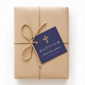 ネイビモダンーブルー宗教十字脚洗礼 フェイバータグ