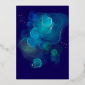 ネイビモダンーブルー実在金ゴールド 箔招待状 (裏面)