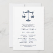 ネイビモダンーブルー層卒業 招待状 (裏面)