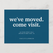 ネイビモダンーブルー引っ越しました移動 案内ポストカード (正面)