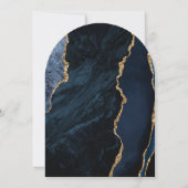 ネイビモダンーブルー瑪瑙スクリプトアー結婚チ 招待状 (裏面)