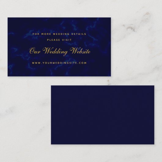 ネイビモダンーブルー結婚のウェブサイト エンクロージャーカード (正面/裏面)