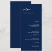 ネイビモダンーブルー結婚のメニューカード メニュー (正面/裏面)
