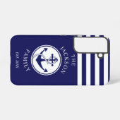 ネイビモダンーブルー航海のファミリー名 SAMSUNG GALAXYケース (裏面横)