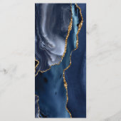 ネイビモダンーブルー金ゴールドアゲットダーク結婚ズのメニュー メニュー (裏面)