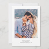 ネイビモダンーブルー金ゴールドアゲート写真結婚の数 招待状 (裏面)